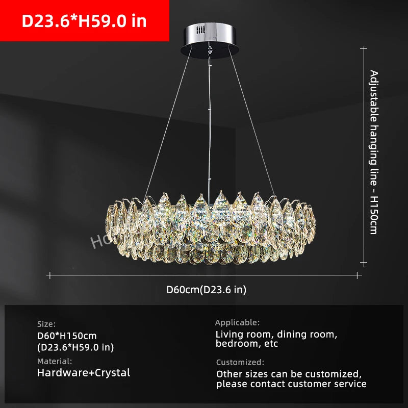 Geneviève Crystal Halo LED Pendant Chandelier