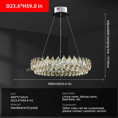 Geneviève Crystal Halo LED Pendant Chandelier