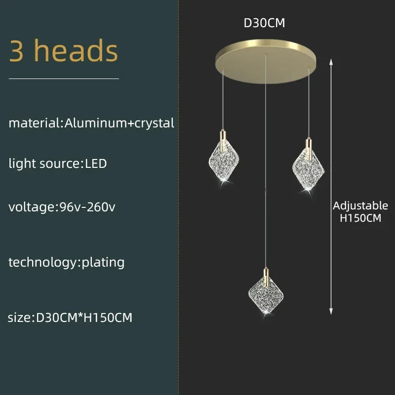 Lustre de plafond LED en cristal de luxe Isabelle