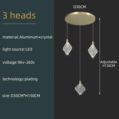 Lustre de plafond LED en cristal de luxe Isabelle