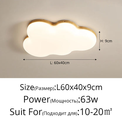 Amélie Wooden Cloud LED Ceiling Light Cream Style Kids Room