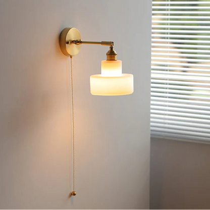 Émilie Rotating Glass Wall Lamp Pull Chain