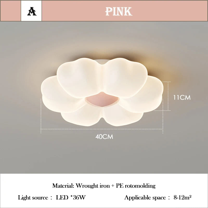 Plafonnier LED Élodie Fleur Rose Chambre Princesse Intensité Variable
