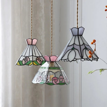 Camille Retro Colorful Glass Pendant Chandelier E27 Light