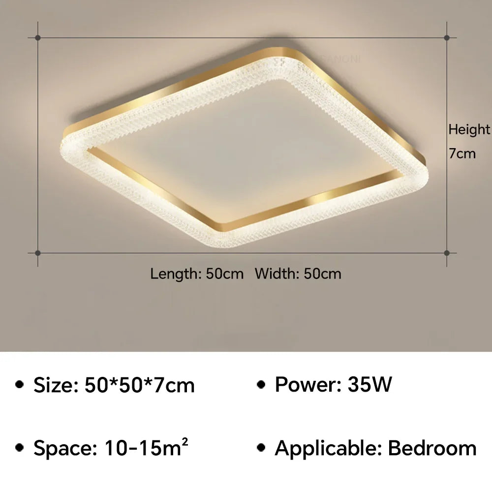 Camille Modern LED Gold Ceiling Lamp Living Room Bedroom Light