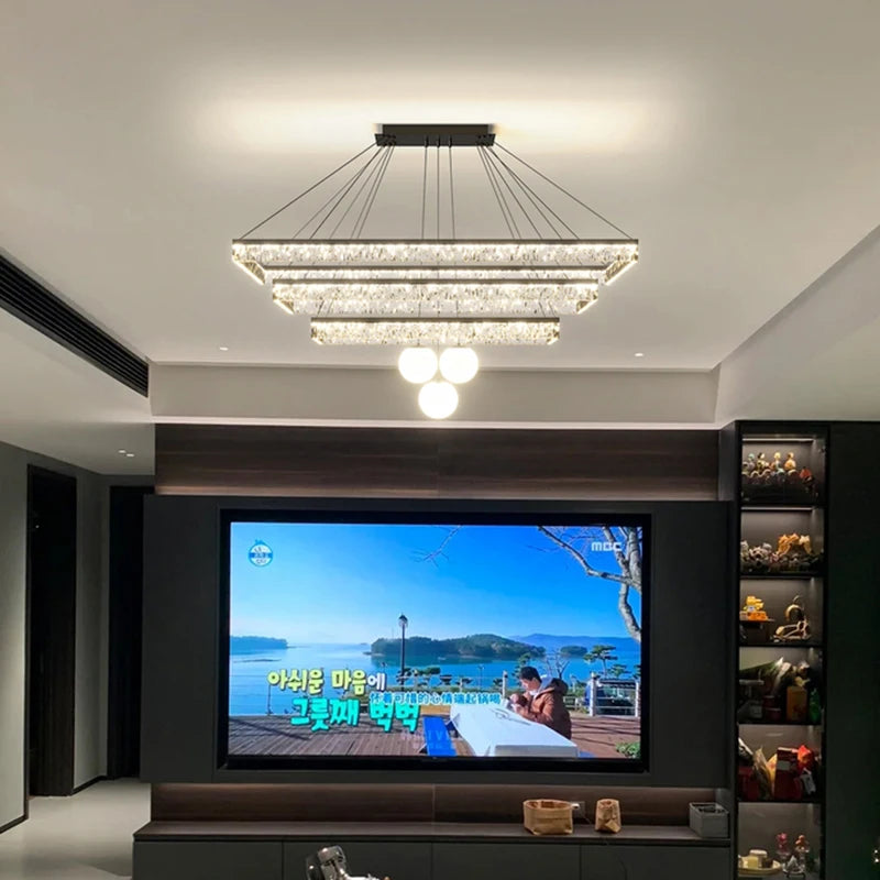 Plafonnier Suspendu Linéaire LED Moderne – Luminaire Plafonnier Acrylique Minimaliste pour Salon