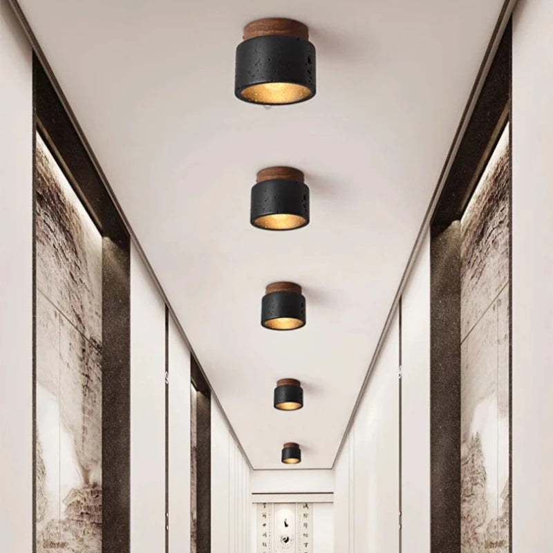 Plafonnier en pierre Sophie Nordic Wabi Sabi, idéal pour les couloirs et chambres