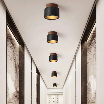 Plafonnier en pierre Sophie Nordic Wabi Sabi, idéal pour les couloirs et chambres
