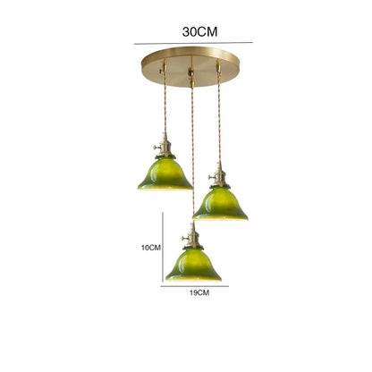 Amélie Vintage Green Glass Pendant Light