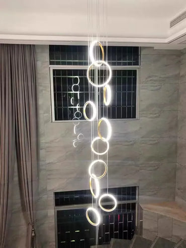 Geneviève Duplex Loft Staircase Pendant Chandelier