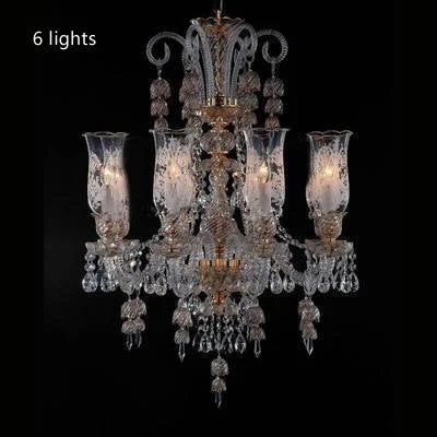 Long lustre en verre transparent pour salon et bureau