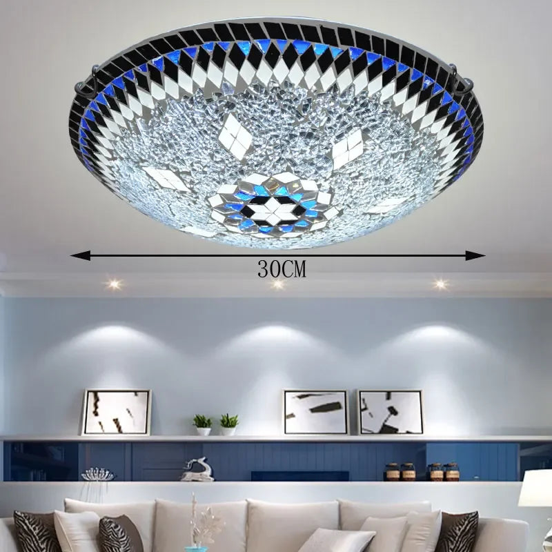 Plafonnier LED Sofia en verre turc