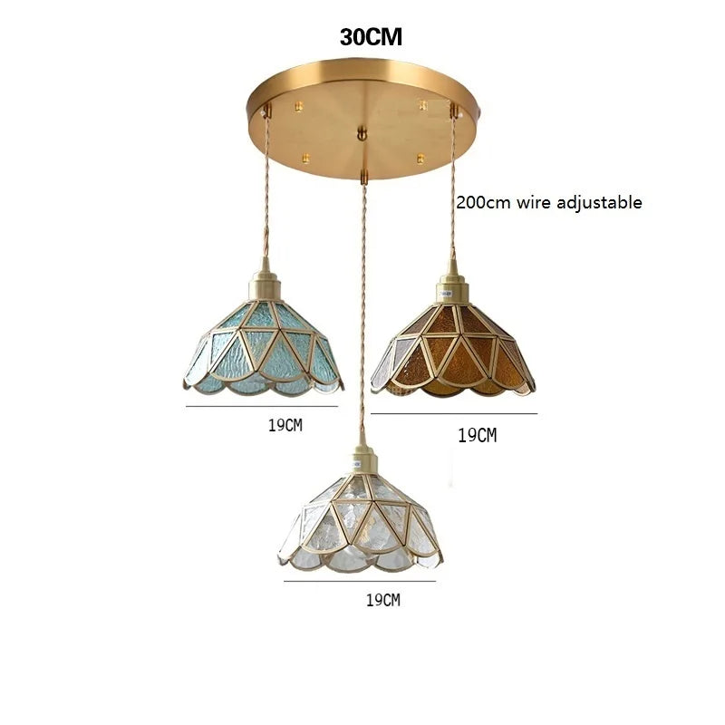 Suspension en verre cuivré style vintage Camille