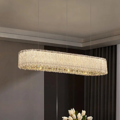 Suspension dorée de luxe en cristal pour salon et salle à manger