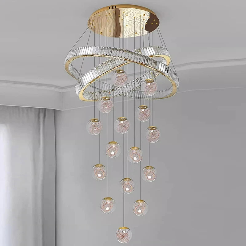 Lustre en colimaçon Aurielle Crystal Cascade