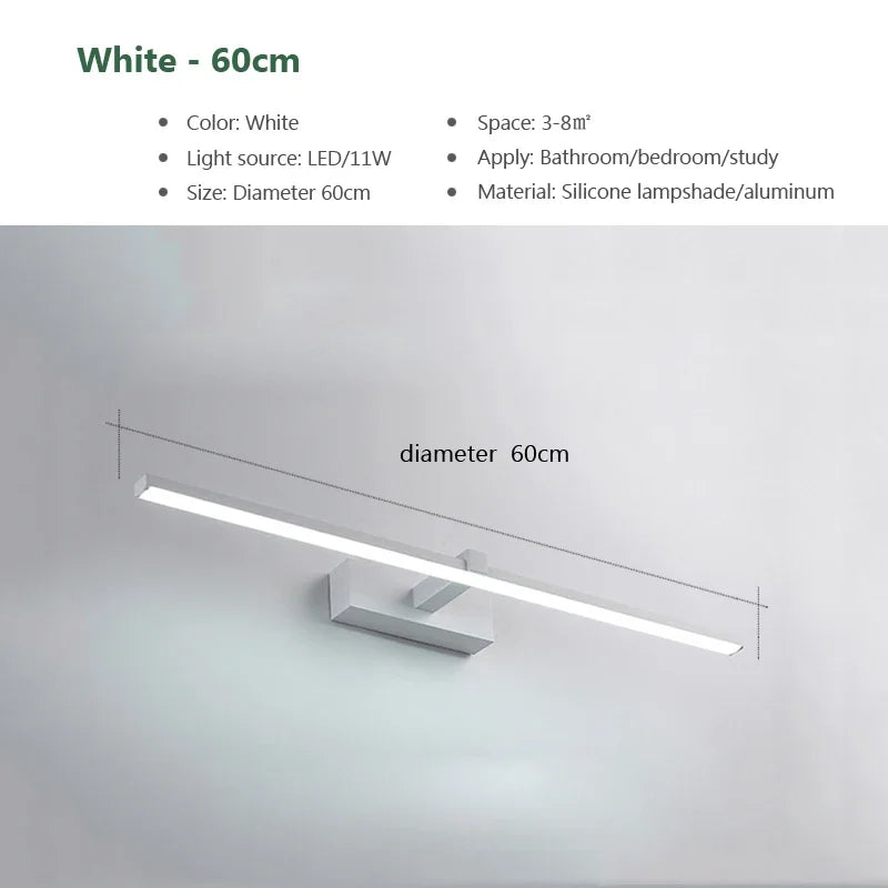 Élise Modern LED Bathroom Mirror Wall Lamp 3-Color Light