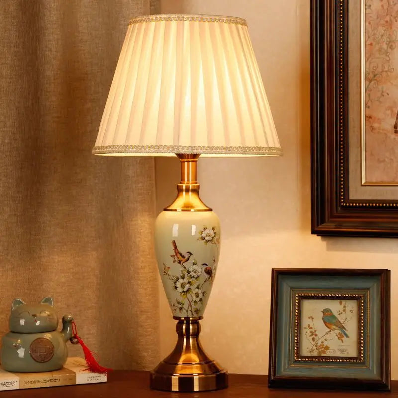 Élise European Retro Flower Ceramic LED Floor Lamp