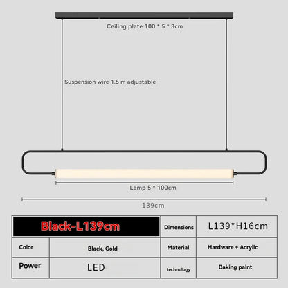 Aurélie Nordic Linear Tube Pendant Light