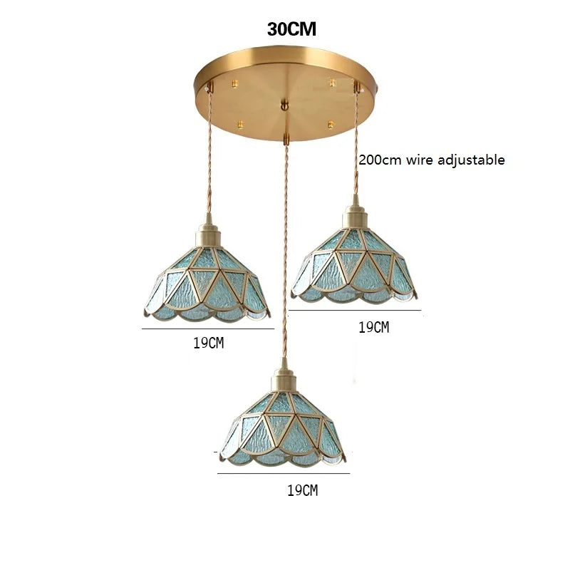 Suspension en verre cuivré style vintage Camille