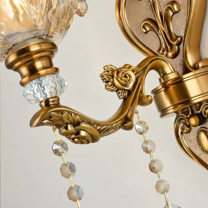 Applique murale Élise en verre de cristal rétro E14 de style européen