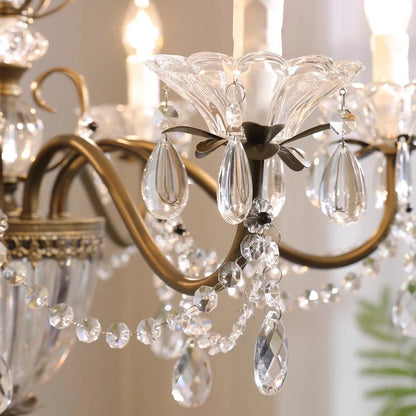 Lustre bougie en cristal de luxe Vivienne pour intérieurs élégants