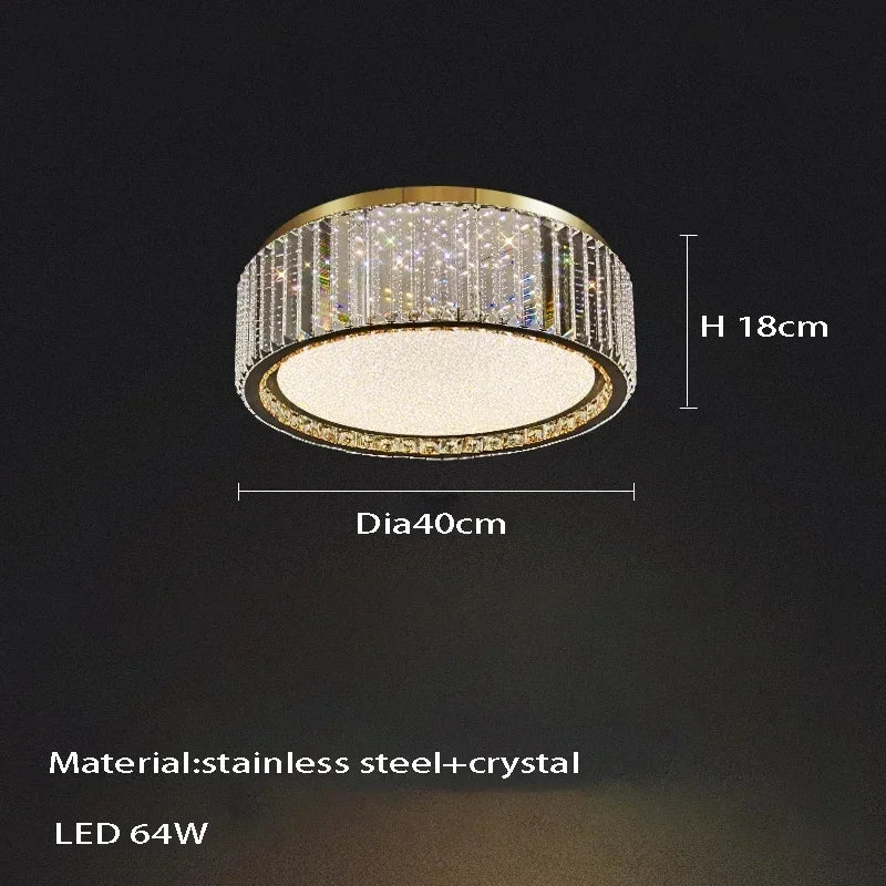 Chloé Luxury Crystal Ceiling Lamp Gold LED Modern Light