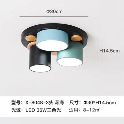 Émilie Nordic Wood Accent LED Ceiling Light
