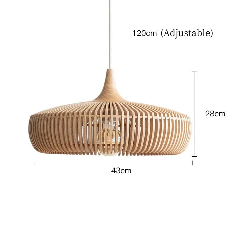 Suspension Elodie Wood Birdcage E27, pour salle à manger de style loft