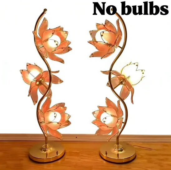 Élise Lotus LED Flexible Flower Table Lamp E26 Glass