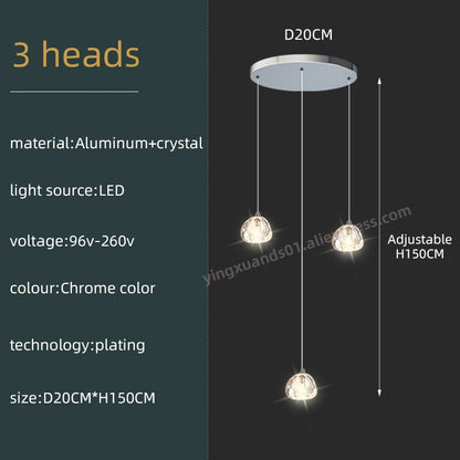 Lustre d'escalier en spirale en cristal Séraphine pour intérieurs de lofts de luxe