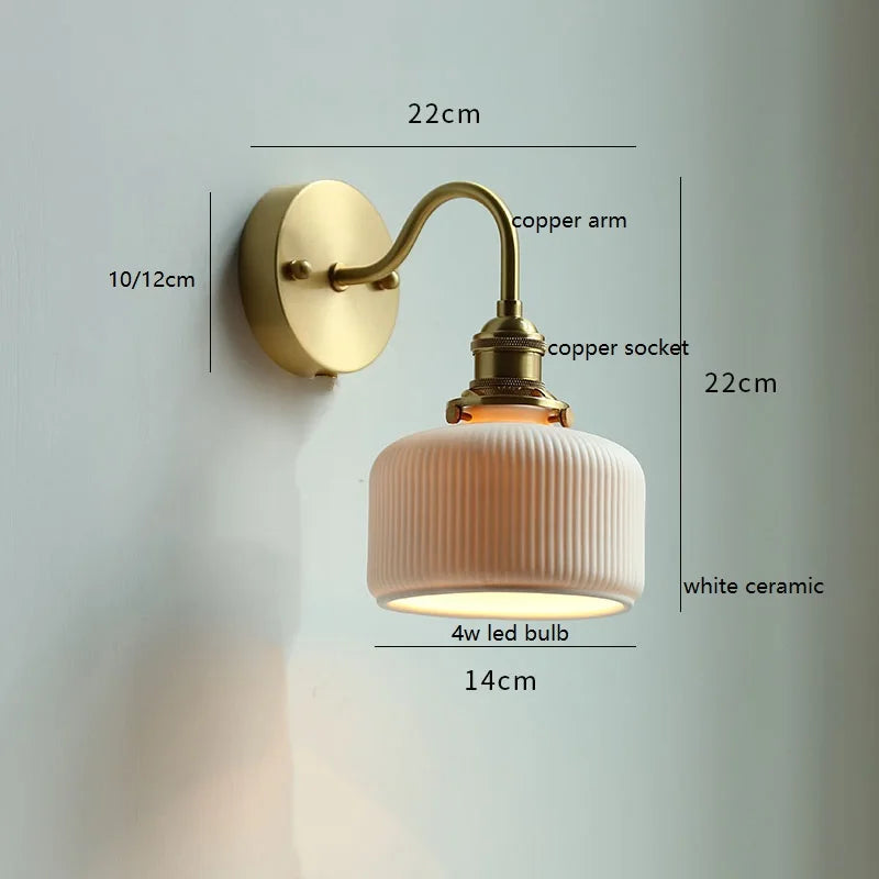 Émilie Rotating Glass Wall Lamp Pull Chain
