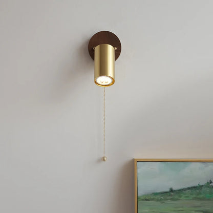Lampe murale LED Camille Or Cuivre Noyer Style Japonais