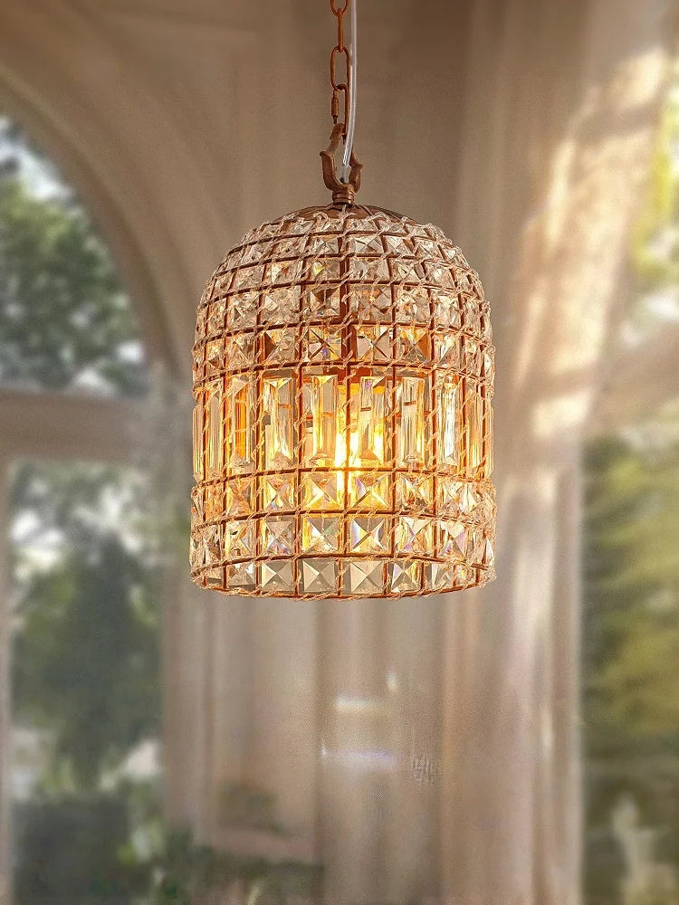 Lustre pendentif Aurélie Vintage en cristal, 6 lumières, luxe