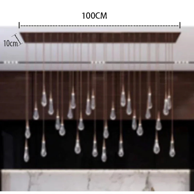 Lustre Madeleine en cristal avec pampilles