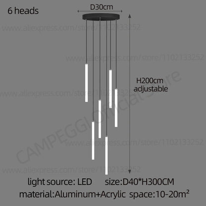Lustre Colette Minimaliste Nordique LED pour Escalier