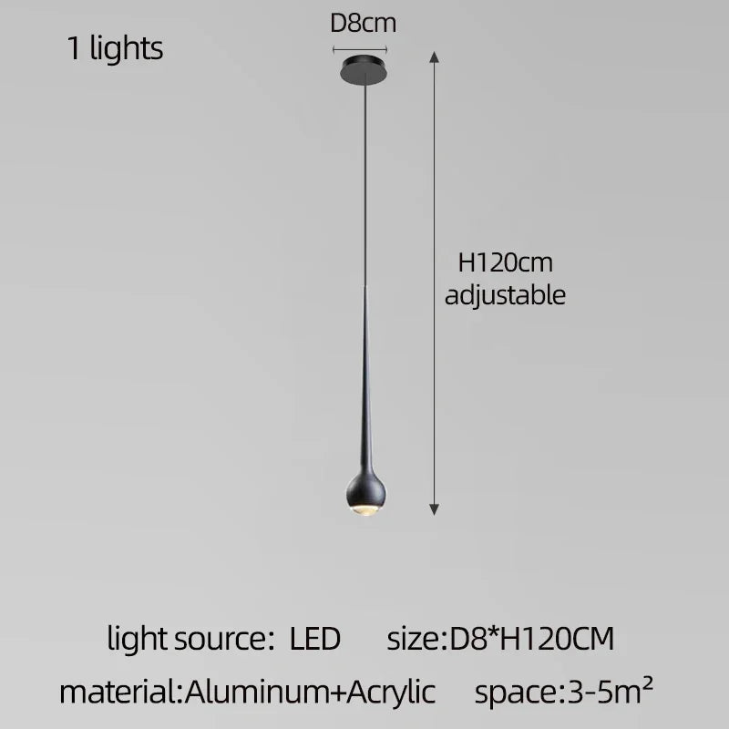 Amélie Modern Water Drop Staircase Crystal Pendant Lamp Luxury Bar Restaurant