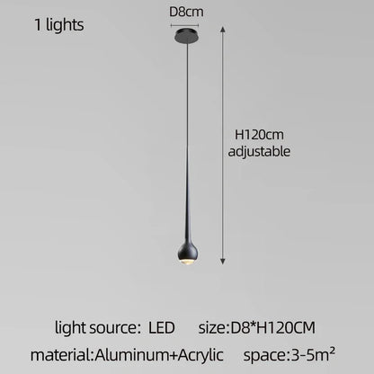 Amélie Modern Water Drop Staircase Crystal Pendant Lamp Luxury Bar Restaurant