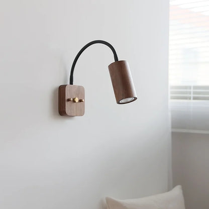 Élodie Walnut Wood LED Wall Lamp 30cm