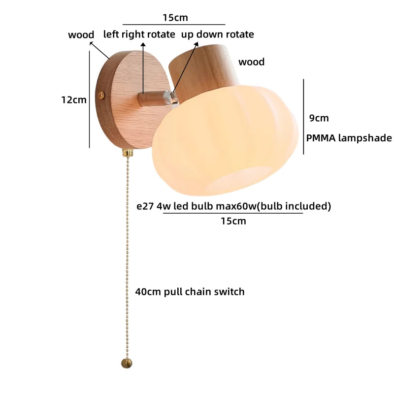 Applique murale Chloé en céramique avec accent en bois