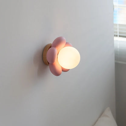 Camélia Flower Glass Wall Lamp Nordic Kids Room