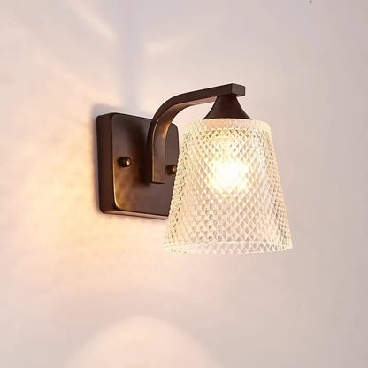 Applique murale en verre moderne Élise E27 avec interrupteur, luminaire LED de chevet
