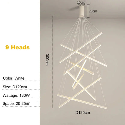 Élise Modern LED Stair Long Ceiling Chandelier