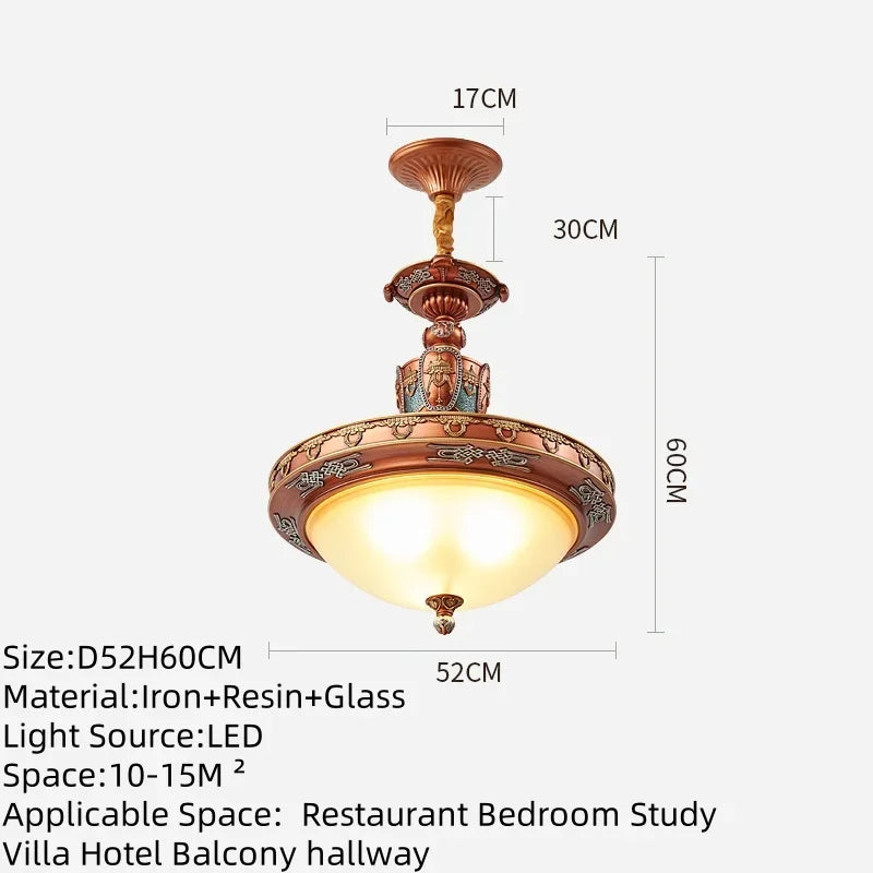 Lustre de salon de luxe européen, restaurant rétro américain, villa, hôtel, restaurant occidental, café, lampe suspendue