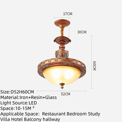 Lustre de salon de luxe européen, restaurant rétro américain, villa, hôtel, restaurant occidental, café, lampe suspendue