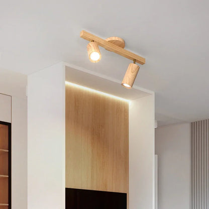 Plafonnier Projecteur LED E27 Camille en Bois