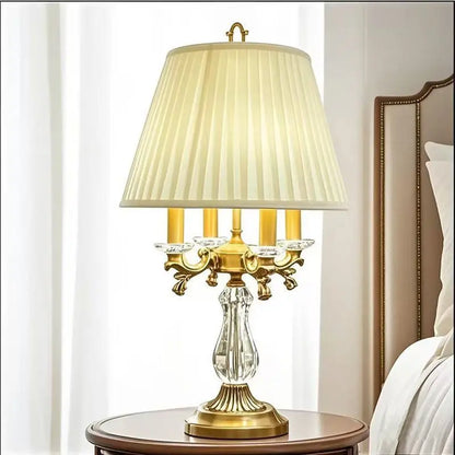 Lampe de table européenne en cristal au design Art déco pour la décoration de chambre à coucher