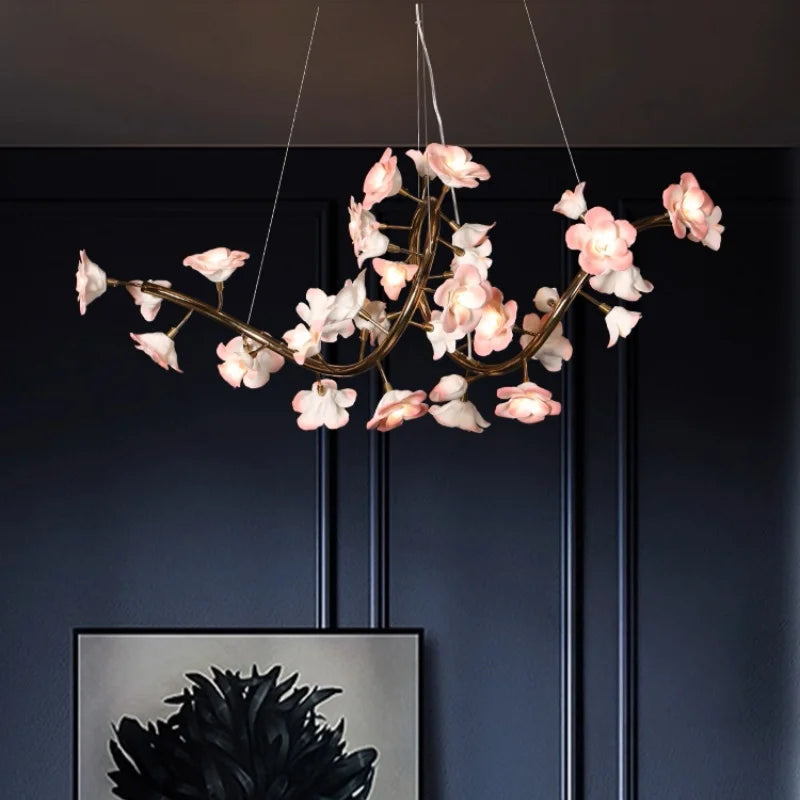 Lustre floral en céramique de luxe Celestia