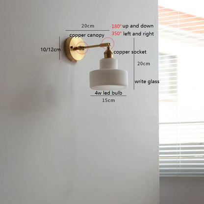 Émilie Rotating Glass Wall Lamp Pull Chain