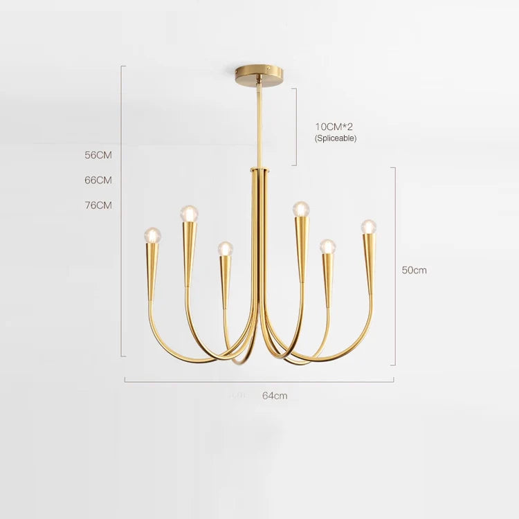 Lustre américain en fer forgé pour salon et restaurant