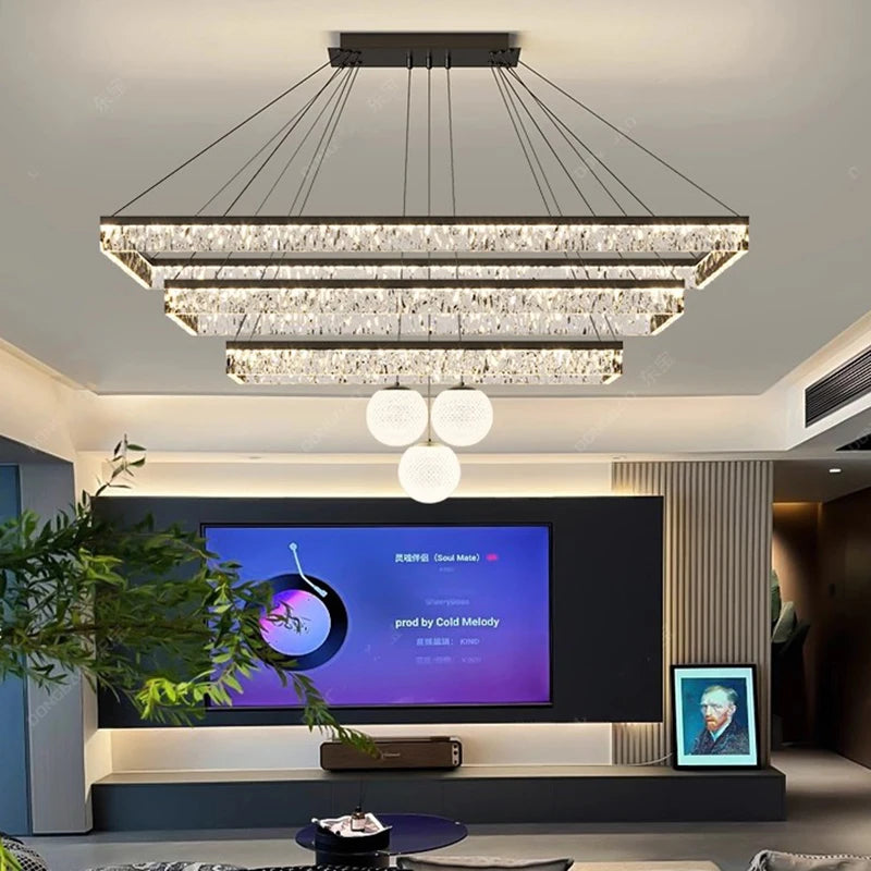 Plafonnier Suspendu Linéaire LED Moderne – Luminaire Plafonnier Acrylique Minimaliste pour Salon